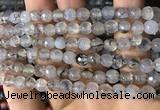 CAA2930 15 inches 6mm faceted round fire crackle agate beads wholesale