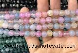 CAA2960 15 inches 8mm faceted round fire crackle agate beads wholesale