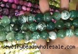 CAA3184 15 inches 14mm faceted round fire crackle agate beads wholesale