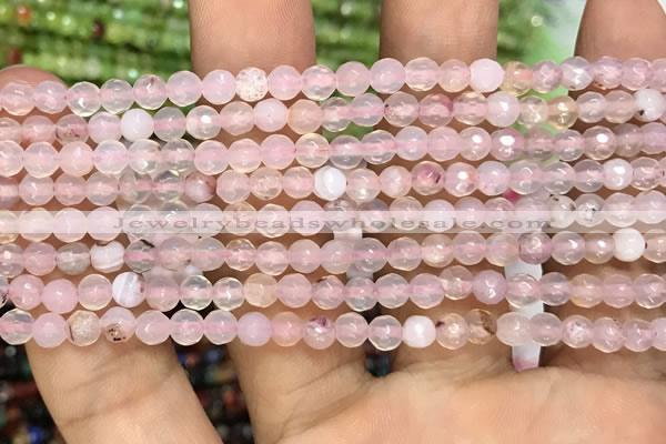 CAA3261 15 inches 4mm faceted round agate beads wholesale