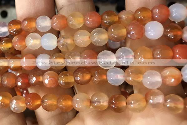 CAA3304 15 inches 6mm faceted round agate beads wholesale