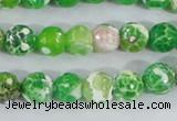 CAA370 15.5 inches 8mm faceted round fire crackle agate beads