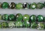 CAA376 15.5 inches 10mm faceted round fire crackle agate beads