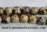 CAA394 15.5 inches 10mm round fire crackle agate beads wholesale