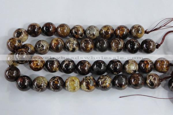 CAA399 15.5 inches 20mm round fire crackle agate beads wholesale