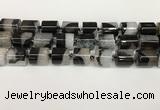 CAA4343 15.5 inches 16mm tube agate druzy geode beads wholesale