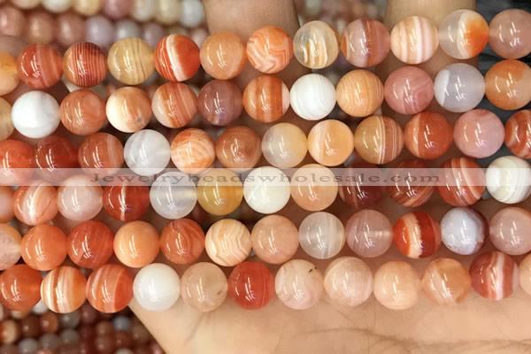 CAA5002 15.5 inches 8mm round red botswana agate beads wholesale