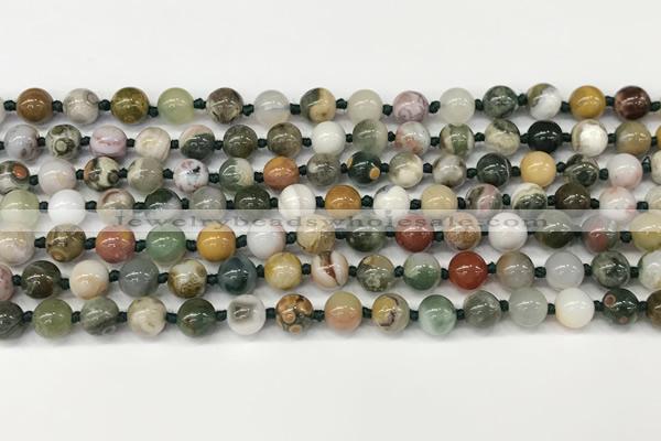 CAA5340 15.5 inches 6mm round ocean agate gemstone beads