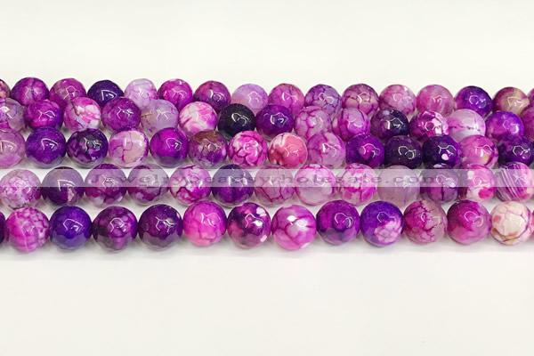 CAA5524 15 inches 10mm faceted round fire crackle agate beads