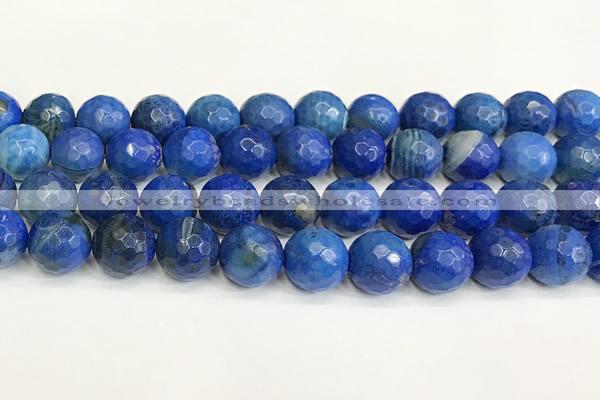 CAA5547 15 inches 12mm faceted round fire crackle agate beads