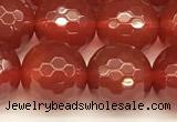 CAA5742 15 inches 10mm faceted round red agate beads