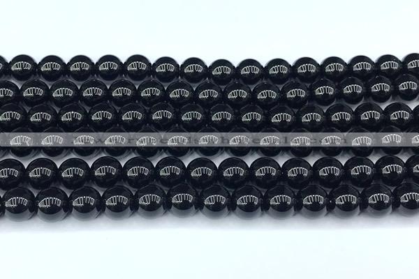 CAA5885 15 inches 8mm round black agate beads, 2mm hole