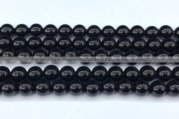 CAA5886 15 inches 10mm round black agate beads, 2mm hole