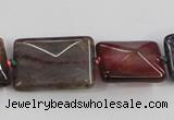 CAA599 16*20mm – 30*40mm faceted rectangle dragon veins agate beads