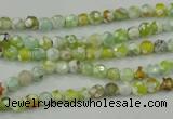 CAA707 15.5 inches 4mm faceted round fire crackle agate beads