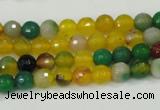 CAA708 15.5 inches 6mm faceted round fire crackle agate beads