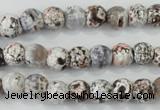 CAA711 15.5 inches 8mm faceted round fire crackle agate beads
