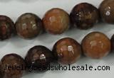CAA722 15.5 inches 14mm faceted round fire crackle agate beads