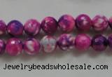 CAA795 15.5 inches 8mm faceted round fire crackle agate beads