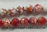 CAA799 15.5 inches 10mm faceted round fire crackle agate beads
