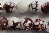 CAA806 15.5 inches 14mm faceted round fire crackle agate beads