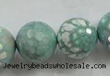 CAA823 15.5 inches 20mm faceted round fire crackle agate beads