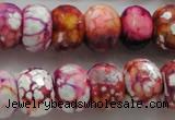 CAA831 15.5 inches 12*16mm faceted rondelle fire crackle agate beads