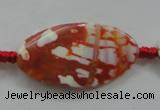 CAA841 15.5 inches 20*40mm twisted oval fire crackle agate beads