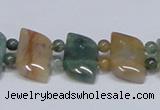 CAB468 15.5 inches horse eye & round double-drilled indian agate beads