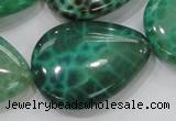CAB56 15.5 inches 30*40mm flat teardrop peafowl agate gemstone beads