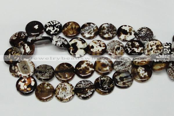 CAB629 15.5 inches 22mm flat round leopard skin agate beads wholesale