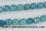 CAB653 15.5 inches 8mm faceted round fire crackle agate beads