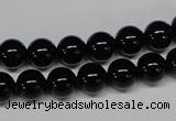 CAB724 15.5 inches 8mm round black agate gemstone beads wholesale