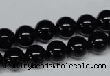 CAB725 15.5 inches 10mm round black agate gemstone beads wholesale