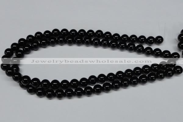 CAB725 15.5 inches 10mm round black agate gemstone beads wholesale