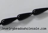 CAB734 15.5 inches 6*16mm teardrop black agate gemstone beads