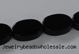 CAB751 15.5 inches 13*18mm oval black agate gemstone beads