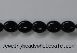 CAB756 15.5 inches 8*10mm oval black agate gemstone beads wholesale