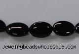 CAB757 15.5 inches 10*14mm oval black agate gemstone beads wholesale
