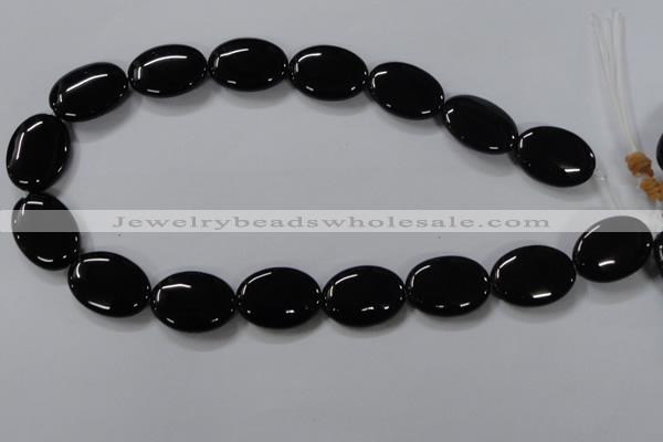 CAB762 15.5 inches 18*25mm oval black agate gemstone beads wholesale