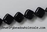 CAB765 15.5 inches 10*10mm diamond black agate gemstone beads