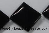 CAB768 15.5 inches 25*25mm diamond black agate gemstone beads