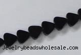 CAB774 15.5 inches 8*8mm triangle black agate gemstone beads