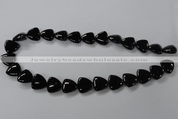 CAB776 15.5 inches 16*16mm triangle black agate gemstone beads