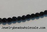 CAB783 15.5 inches 5mm faceted round black agate gemstone beads