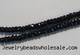 CAB785 15.5 inches 2*4mm faceted rondelle black agate gemstone beads