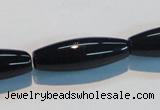 CAB821 15.5 inches 10*30mm rice black agate gemstone beads wholesale