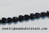 CAB824 15.5 inches 6*6mm faceted heart black agate gemstone beads