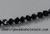CAB830 15.5 inches 4*4mm cube black agate gemstone beads wholesale