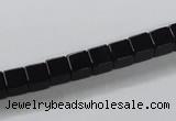 CAB834 15.5 inches 6*6mm cube black agate gemstone beads wholesale